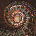 Château d'Abbadia, escalier hélicoïdal