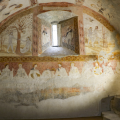 Chapelle nord, mur nord : Adam et Eve au paradis et la Cène