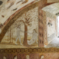 Chapelle nord, mur nord : Adam et Eve au paradis