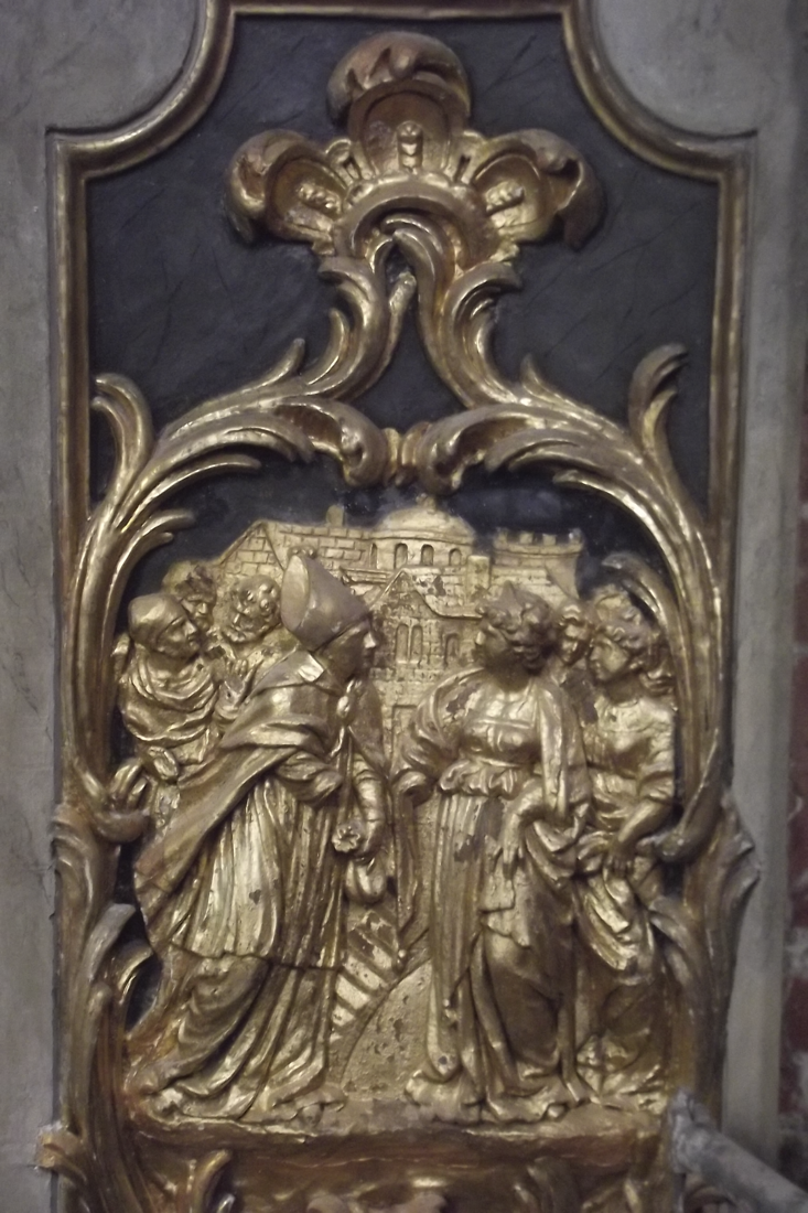 Médaillon de la vie de saint Nicolas, œuvre de Nicolas Bachelier (XVIe)