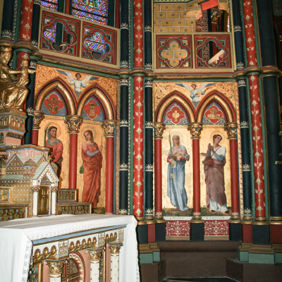 Bayonne cathédrale décor peint XIXe