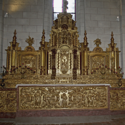 Saint-Sever-sur-l'Adour, retable XVIIe s. Bois doré.